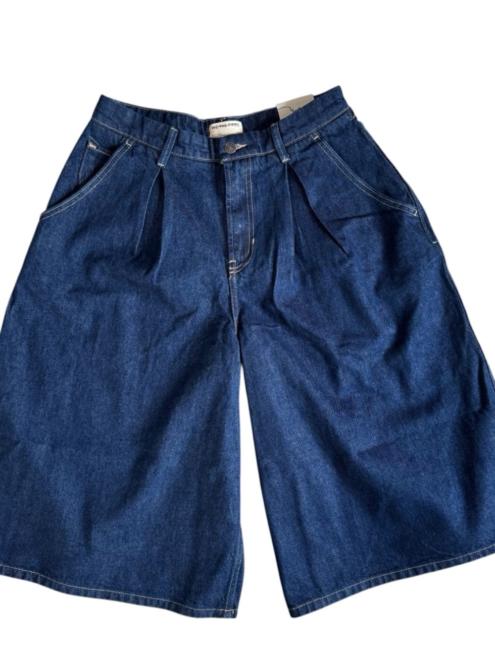 We The Free x Free People Women's Dk Wash Crvy Antonia Crop Culotte Jeans 26 - Picture 2 of 8